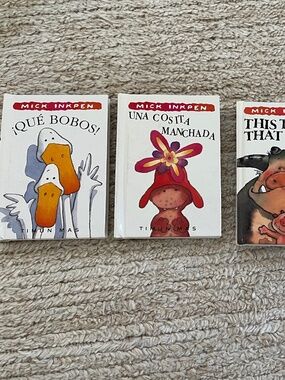 Mick Inkpen David Carter 4 Mini Hardware Pop Up Books English Spanish animals